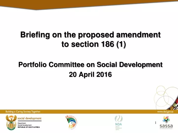briefing on the proposed amendment to section