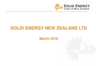 SOLID ENERGY NEW ZEALAND LTD March 2010