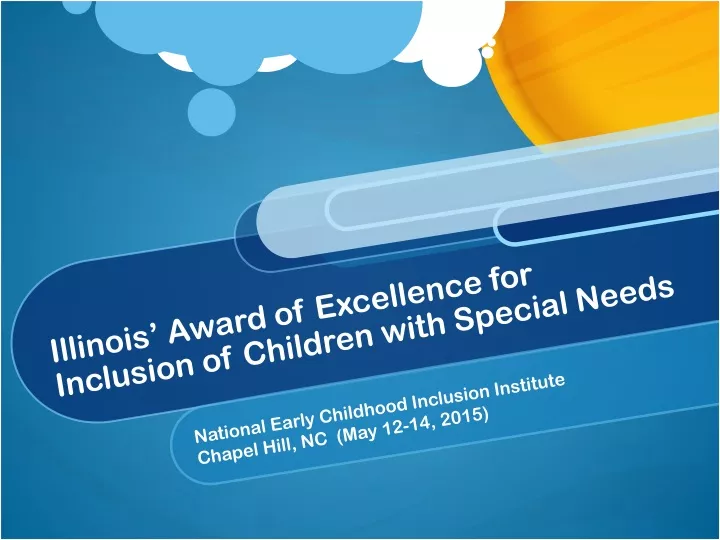 illinois award of excellence for inclusion of children with special needs