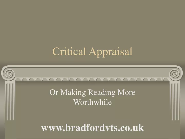 critical appraisal