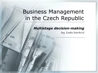 Business Management  in the Czech Republic