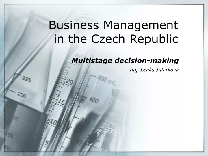 business management in the czech republic