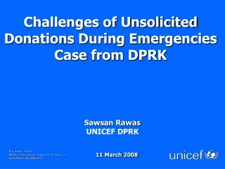 Challenges of Unsolicited Donations During Emergencies   Case from DPRK