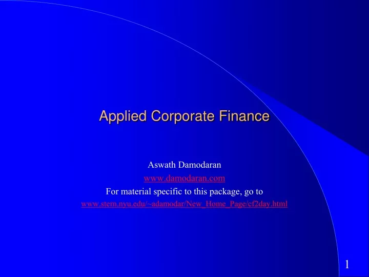 applied corporate finance