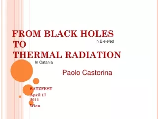 FROM BLACK HOLES  TO THERMAL RADIATION