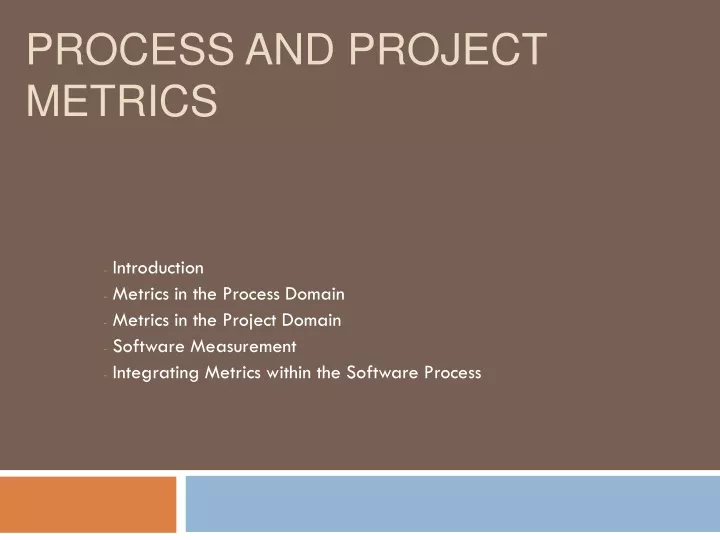 process and project metrics