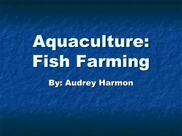 aquaculture fish farming
