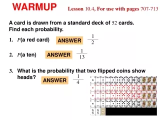 A card is drawn from a standard deck of  52  cards. Find each probability.