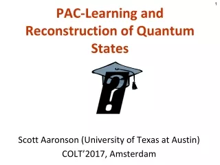 PAC-Learning and Reconstruction of Quantum States