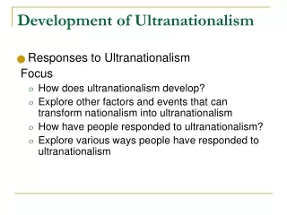 Development of Ultranationalism