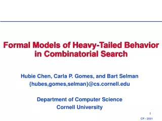 Formal Models of Heavy-Tailed Behavior in Combinatorial Search