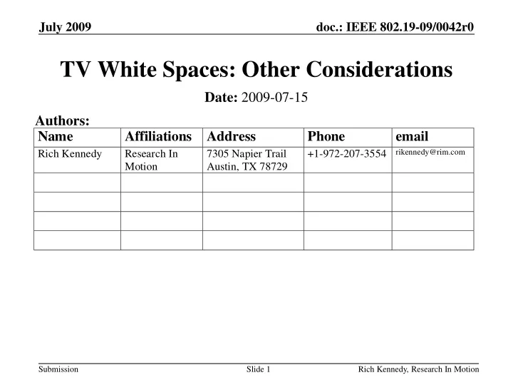 tv white spaces other considerations