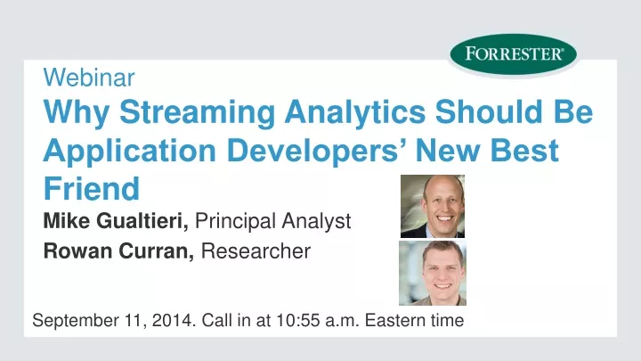webinar why streaming analytics should be application developers new best friend