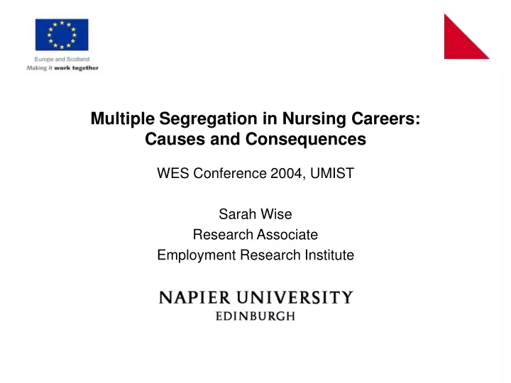 multiple segregation in nursing careers causes and consequences