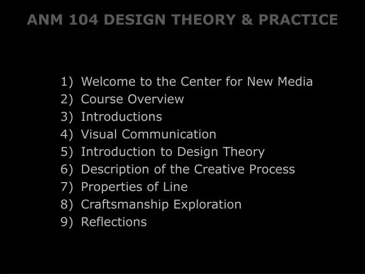 anm 104 design theory practice