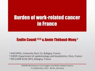 Burden of work-related cancer in France