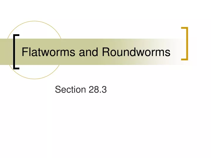 flatworms and roundworms