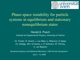 Phase-space instability for particle systems in equilibrium and stationary nonequilibrium states