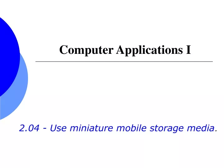 computer applications i