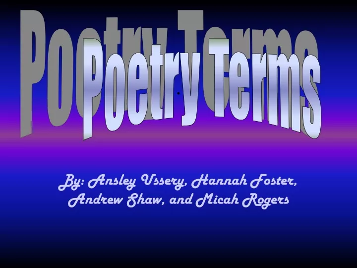 poetry terms