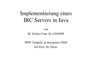 Implementierung eines  IRC Servers in Java