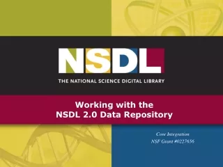 Working with the  NSDL 2.0 Data Repository