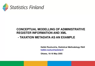 CONCEPTUAL MODELLING OF ADMINISTRATIVE REGISTER INFORMATION AND XML