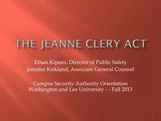 The Jeanne  Clery  Act