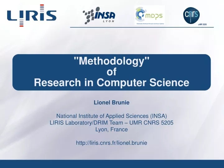 methodology of research in computer science