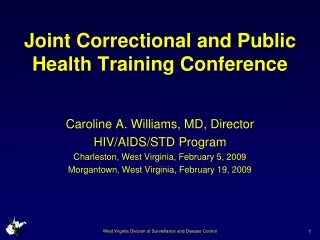 Joint Correctional and Public Health Training Conference