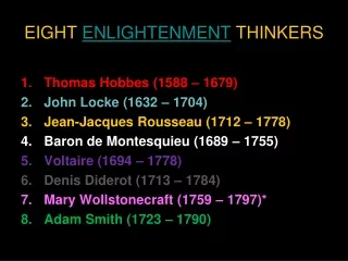 EIGHT  ENLIGHTENMENT  THINKERS