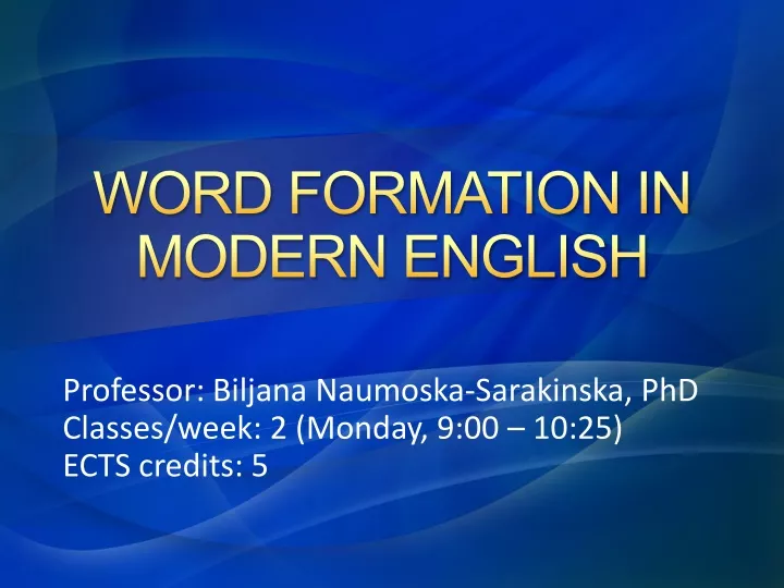 word formation in modern english