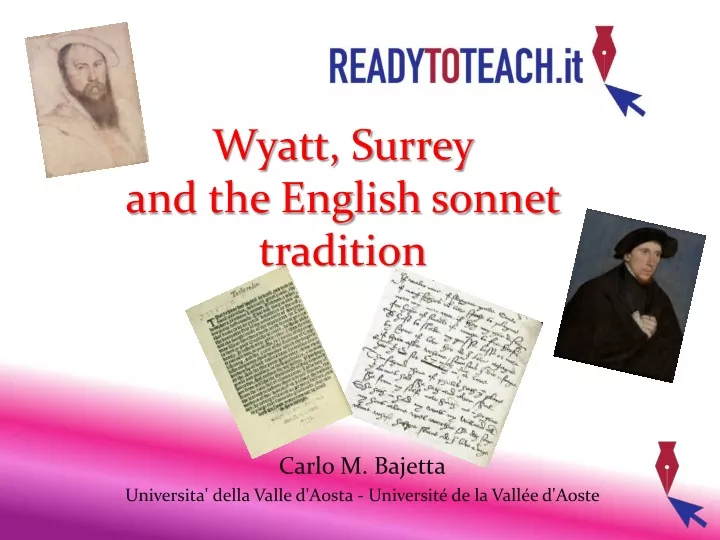 wyatt surrey and the english sonnet tradition