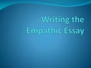 Writing the Empathic Essay