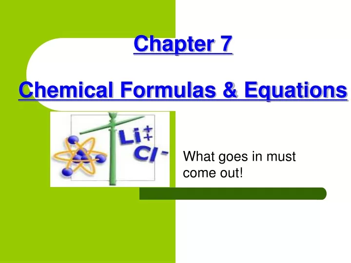chapter 7 chemical formulas equations