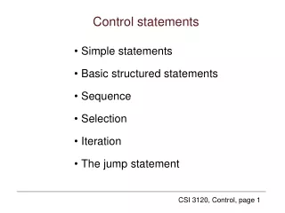 Control statements