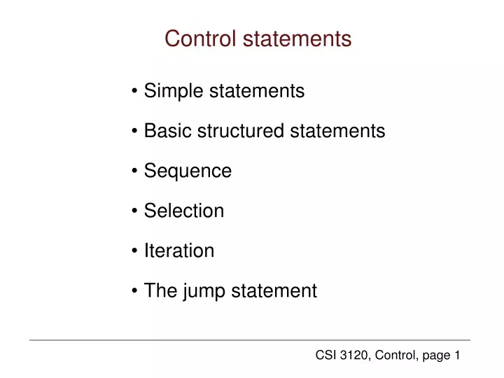 control statements