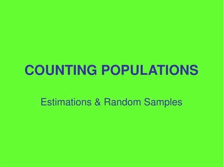 counting populations