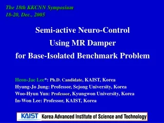 Semi-active Neuro-Control  Using MR Damper  for Base-Isolated Benchmark Problem