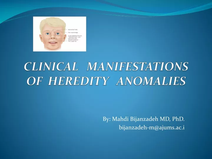 clinical manifestations of heredity anomalies
