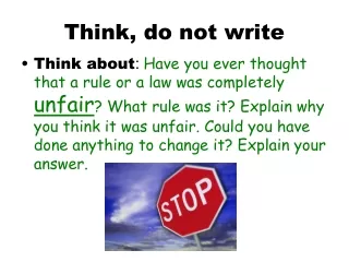 Think, do not write