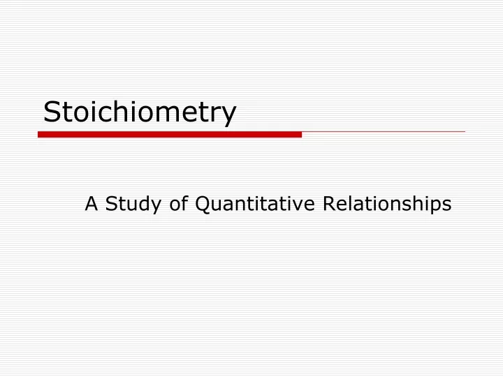 a study of quantitative relationships