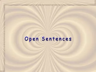 Open Sentences