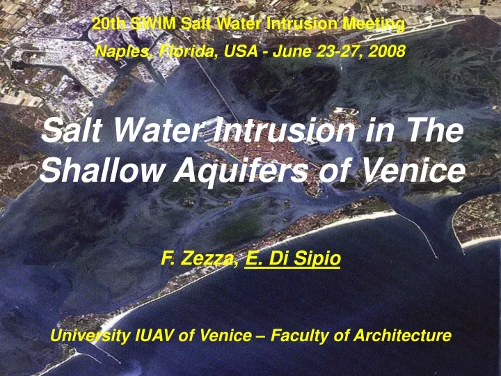 20th swim salt water intrusion meeting