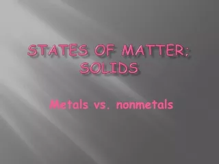 States of matter; solids