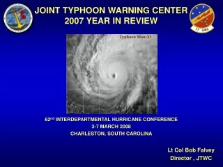 JOINT TYPHOON WARNING CENTER  2007 YEAR IN REVIEW