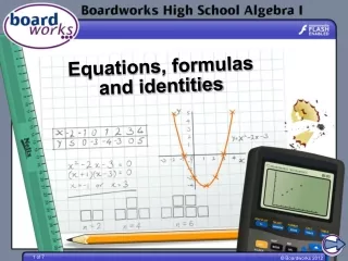 Equations, formulas  and identities