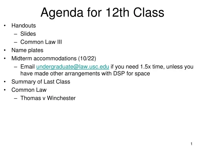 agenda for 12th class
