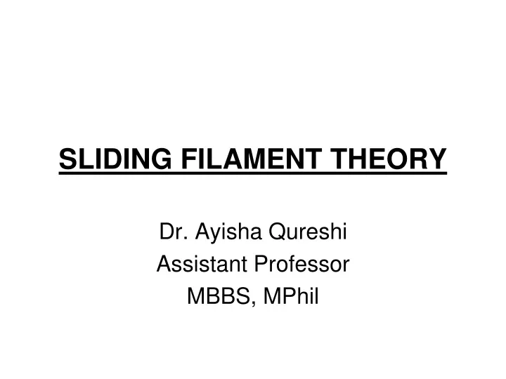 sliding filament theory