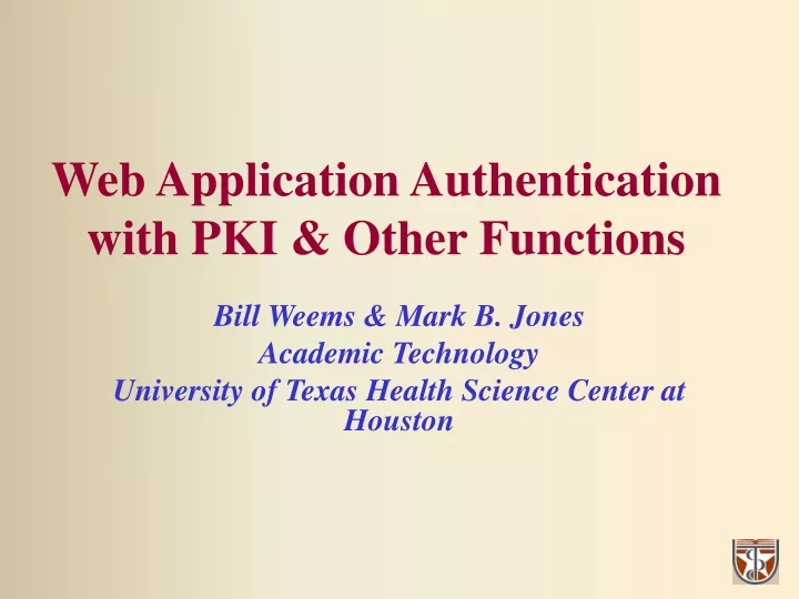 web application authentication with pki other functions